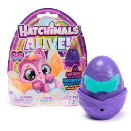 Hatchimals Alive, Neon Rainbow 1-Pack Blind Box Surprise Toy (Styles May Vary), Colour Reveal Egg, Kids Toys for Girls & Boys Ages 3 and up