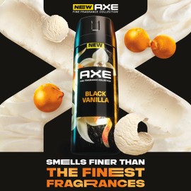 Axe Fine Fragrance Collection Premium Body Spray Black Vanilla with Orange + Sandalwood 3 Count with 72H Odor Protection Aluminum-Free 4 oz