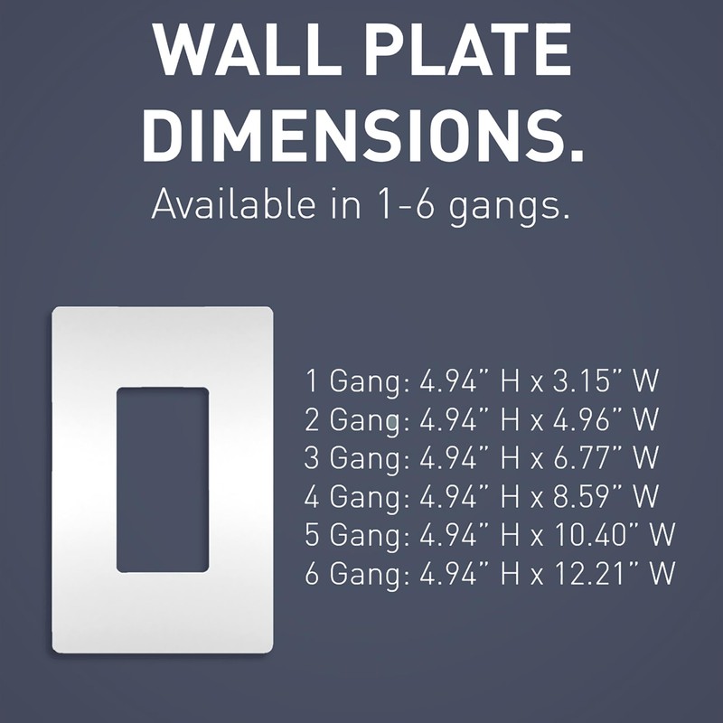 Legrand radiant Screwless Wall Plates for Decorator Rocker Outlets, 1-Gang,