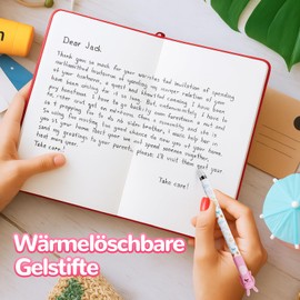 UICCVOKK Erasable Pens, Gel Pens, Erasable Ballpoint Pen, Pack of 6 Rollerball Pens, Erasable, 0.5 mm Cartoon Erasable Pen for Students, Gift