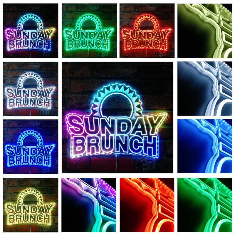 ADVPRO Sunday Brunch Breakfast Lunch RGB Dynamic Glam LED Sign