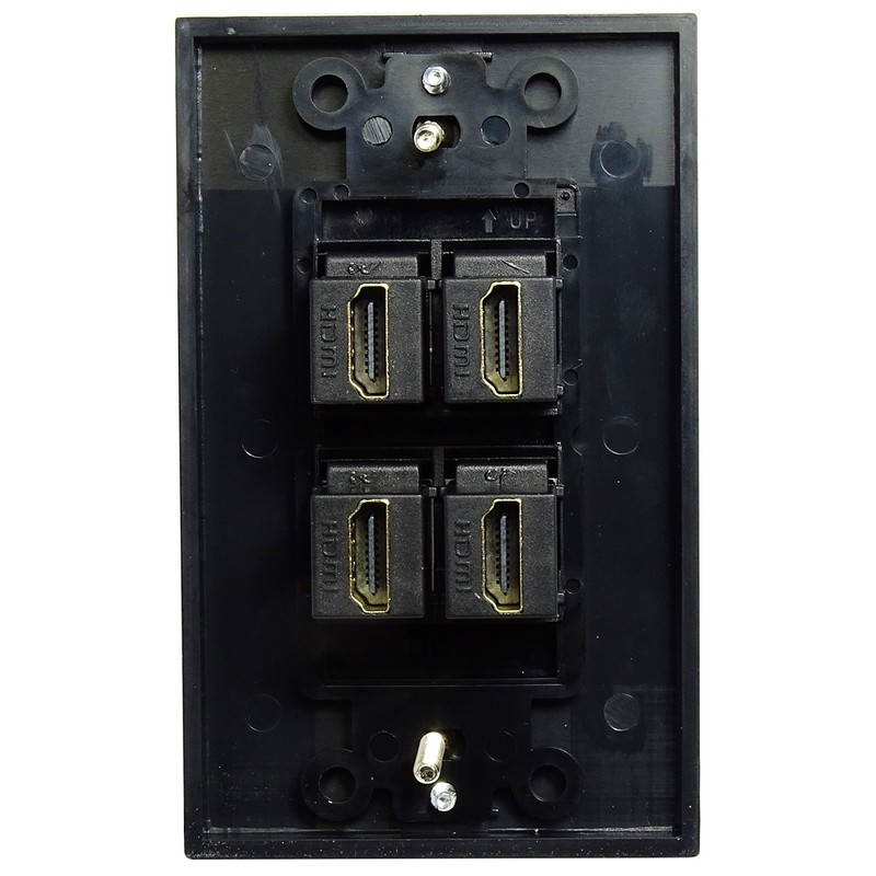 RiteAV - 4 Port HDMI 2.1 Decorative Wall Plate (Black)