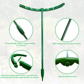 Plant Support Half Round 20 Pieces Flower Holder Plant Holder Plastic Plant Support Trellis Half Round for Plants Vegetables Flowers 24.5 x 14.7 cm