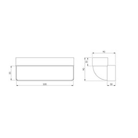 Intelmann Flat Channel Elbow Vertical 90° 220 x 55 mm Plastic
