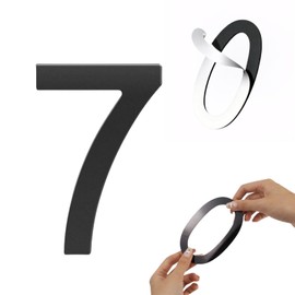 Habitable tree Self-adhesive House Numbers, Acrylic House Number Modern House Numbers Black Mailbox Numbers for Outside Address Home Number for Apartments Office Hotel Room (3in No.7)