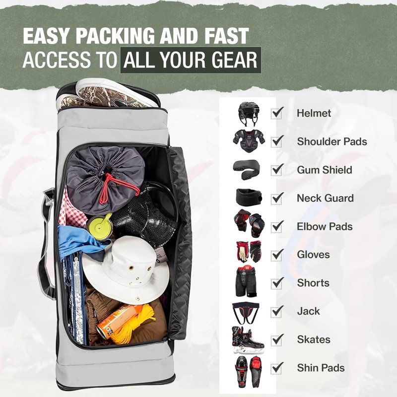 Jetstream Heavy Duty Hockey Bag | Multi Pocket Travel Duffel