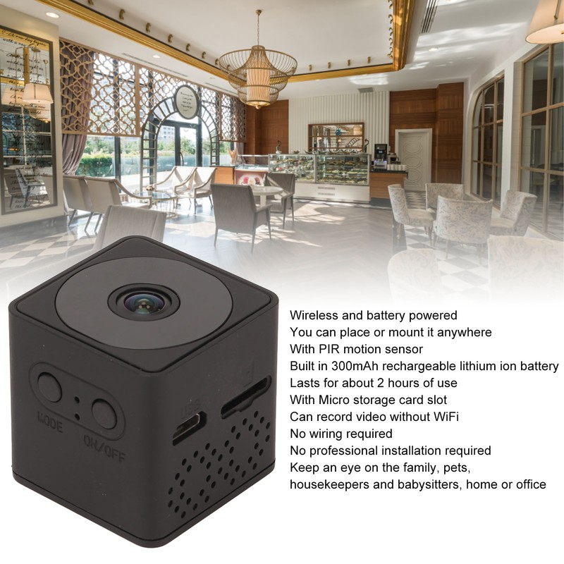 Mini Security Camera Portable Wireless HD 1080P Night Vision Remote