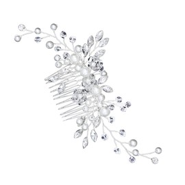 Baluue 1pc Pearl Wedding Hair Comb Elegant Bridal Hair Piece for Women Charming Headdress for Special Occasions Reliable Design for Weddings and Anniversaries