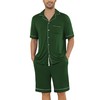Veseacky Mens Pajamas Set Short Sleeve Soft Button Down Sleepwear