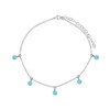 Larimar Bead Drop Anklet in Stainless Steel