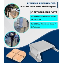 Camoo MJ-1-DP Jack Plate 4'' Setback Engine Jack Plate for Outboard Motors Up to 35HP
