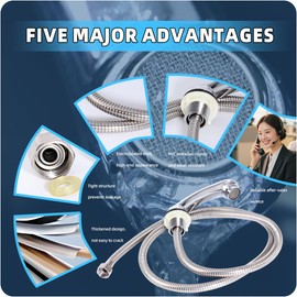 Shower Head with Hose for Salon Hair Wash, High Pressure Showerhead, Shampoo Bowl Sprayer Head Hose, Replacement Part for Barber Shop Spa Rehab