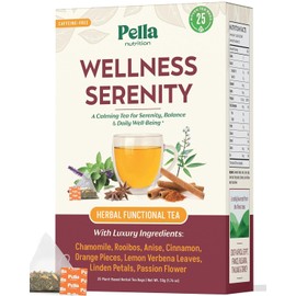 Chamomile Herbal Tea with Lemon Balm, Rooibos, Cinnamon, Anise, Orange Pieces, Linden Petals, Verbena & Passion Flower – Kosher, Vegan, GMO-Free, Zero Caffeine – Natural Wellness Support (25 Tea Bags)