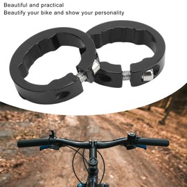 VGEBY 2Pcs Bike Grips Clamping Rings, Aluminum Alloy Beautiful Practical Bike Grip Lock On Clamps for 22.2mm Bike Handlebar (Black)