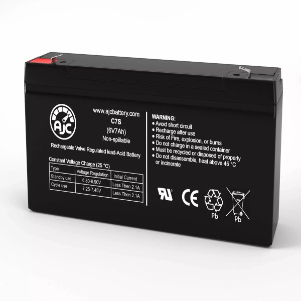 Panasonic AJC Battery Compatible with Panasonic LC-RB066R5P 6V 7Ah SLA