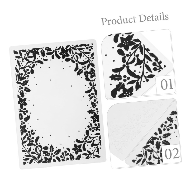 TEHAUX 3pcs Cardstock Paper Scrapbooking Tool Embossing Stencil Plastic DIY