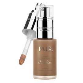 PÜR Beauty 4-in-1 Love Your Selfie Longwear Foundation & Concealer, Full Coverage Liquid Foundation, Hydrating Formula, Cruelty Free, DN5