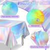 4 Pack Iridescent Tablecloth Laser Disposable Table Covers, 54"x108" Plastic