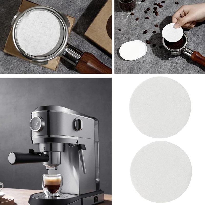 VZU 100pcs Coffee Filters Papers, Espresso Paper Filter 58mm, Unbleached