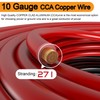 Ruikarhop 10 Gauge Wire (100ft Each- Black/Red) Copper Clad Aluminum