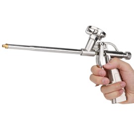 Foam Dispensing Gun,Spray Foam Gun,Pistolet De Calfeutrage Mousse Professional Spray,Galvanized Steel Quad 1 Pcs Foam Expanding Spray Gun Sealant Dispensing Pu Insulating Applicator Tool