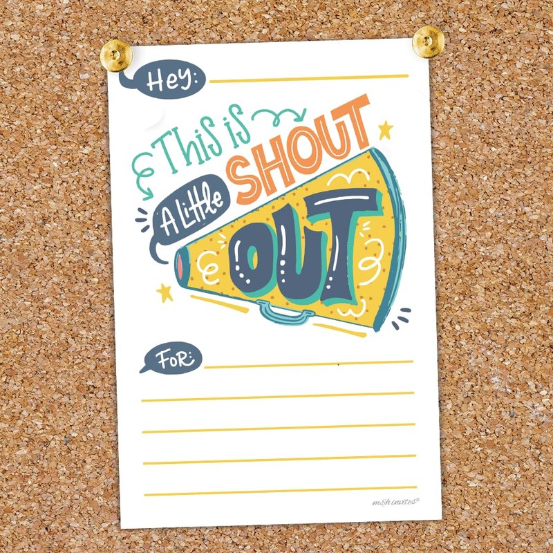 Kudos Shout Out Cards for Teachers, Students, and Employee Appreciation