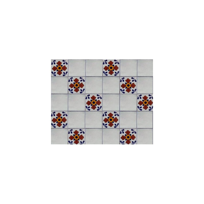 6x6 4 pcs Blue Seville Talavera Mexican Tile