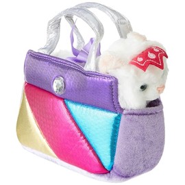 Aurora, 61172, Fancy Pal, Cat In Rainbow Handbag, 8In, Soft Toy, White, Pink
