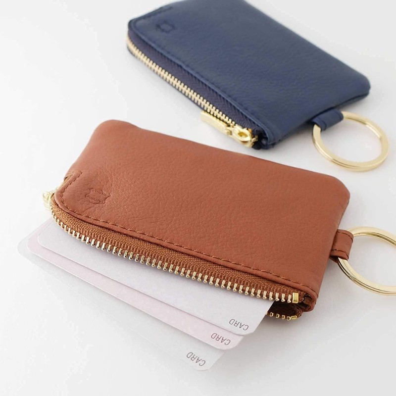 SLIP-ON Key Pouch Mini Green OSL-2002-GRN Genuine Leather Key Case