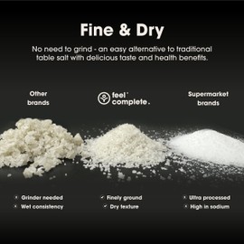 Feel Complete | Fine & Dry Celtic Sea Salt | No Need To Grind | Organic Approved | 82 Essential Minerals | Healthy Alternative To Table Salt | 200g