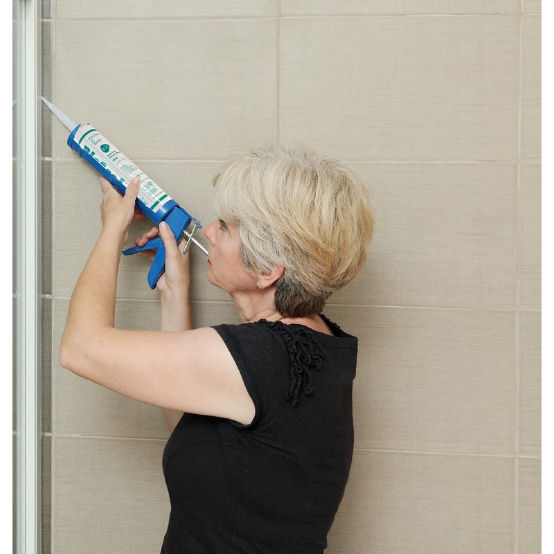 Black BioSeal 100% Silicone Sealant Caulk General Purpose, Waterproof and