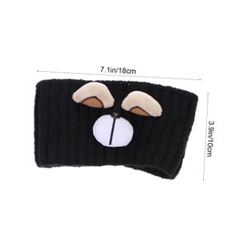 PACKOVE Knitted Wide Headband Bear Ears Comfortable Winter Hairband for Women Soft and Warm Head Wrap Fashionable Knitted Ear Flap Design for Cold Weather