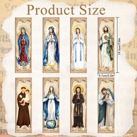 Bozidol 48 Pcs Virgin Mary Catholic Bookmarks, Vintage Our Lady of Guadalupe, Lourdes, St. Jude Book Marks for Reading, Christian Religious Bible Study Gifts for Women and Men Book Lovers