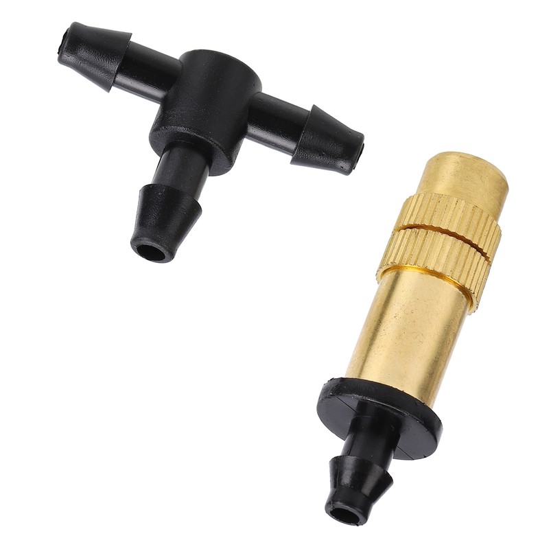 30Pcs Adjustable Copper Atomizing Nozzles with Tee Connectors Garden Cooling