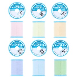 FUJIX 1122300-Z6 Sewing Thread Shappes Span No. 60, 200m Roll, Pastel, 6 Color Set