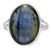I-be, Labradorite Gemstone Ring Oval 925 Silver in Gift Box