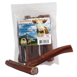 Great Dog Biggest Bull Pizzle - 5, 6 Inch Bully Sticks - Sourced and Made in USA Only,Beef Bully Sticks for Dogs, Beef Pizzle for Dogs, Bull Pizzle for Dogs, Bull Pizzle,Beef Bully Sticks