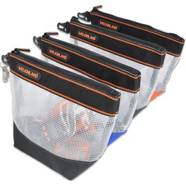 WELKINLAND 10-Inch Clear Tool Pouch Organizer - 4 Pcs Zipper Tool Bags
