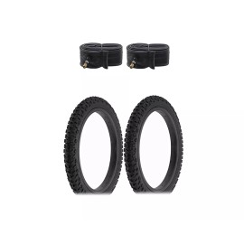 ALTALINE Bicycle TIRES 16" x 2.00" Black Rough Knobby Terrain (2) TIRES & Tubes