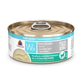 Weruva Wx Phos Focused Tilapia and Chicken Formula in a Hydrating Puree 5.5oz Can, Pack of 8