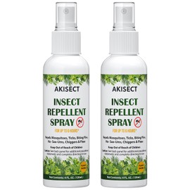 Mosquito Repellent Spray for Body, Natural Bug Spray Travel Size, Plant-Based Ingredients, DEET-Free, Insect Repellent for Skin 4 Fl Oz (2 Pack)