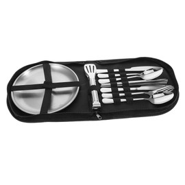 Kisangel 1set Portable Cutlery Set Case Outdoor Utensils for Camping Picnics and Travel Includes Fork Spoon and Chopsticks Lightweight and Easy to Clean
