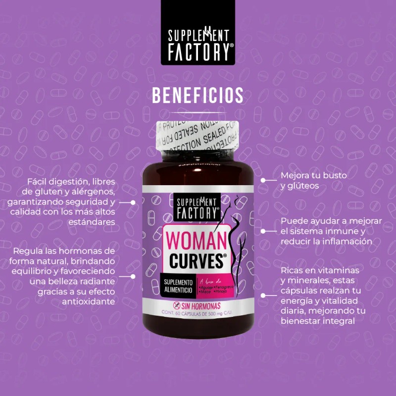 Supplement Factory Woman Curves Mejora y Aumenta tu Busto y