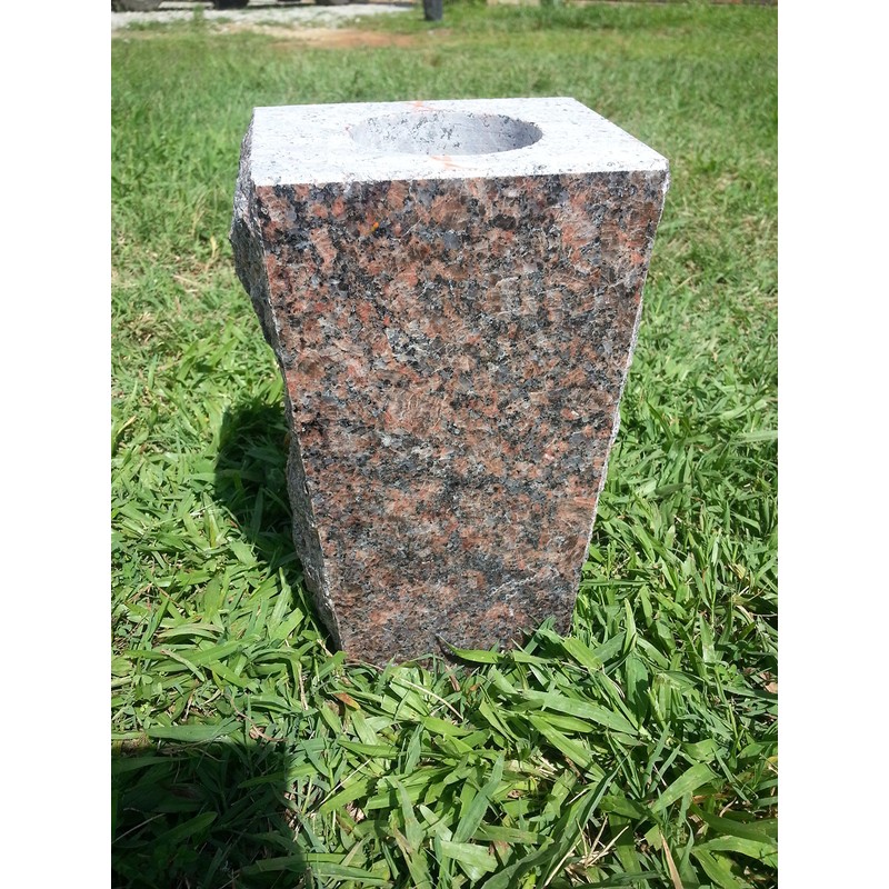 Granite Vase Tapered 5"x4"x9" Dakota Mahogany