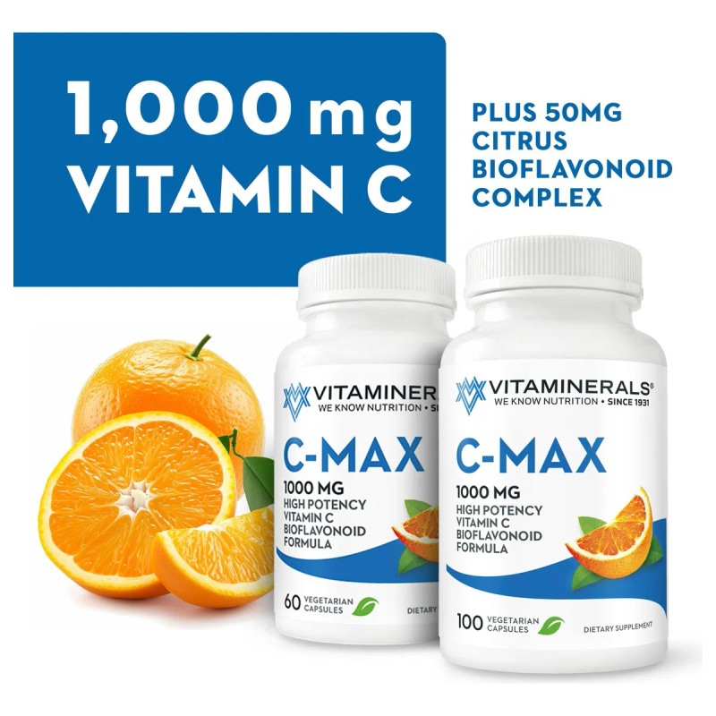 Vitaminerals C Max 1000mg Vitamina C Bioflavonoides 60 Caps