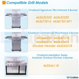 BBQration 17 x 8 3/4 Grill Grates for Charbroil TRU Infrared 463644220 463632320 463642316 463675016 463644220 G369-0030-W2, 17 inch Replacement Parts Grill Grates for Charbroil 463245518 463675016P1