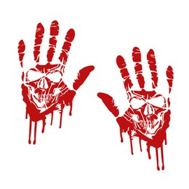 Finest Folia 2 x Skull Car Windscreen Sticker with Blood Hands 22cm (K014)