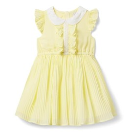 Janie and Jack Girls Pleated Chiffon Dress (Toddler/Little Big Kids), Yellow
