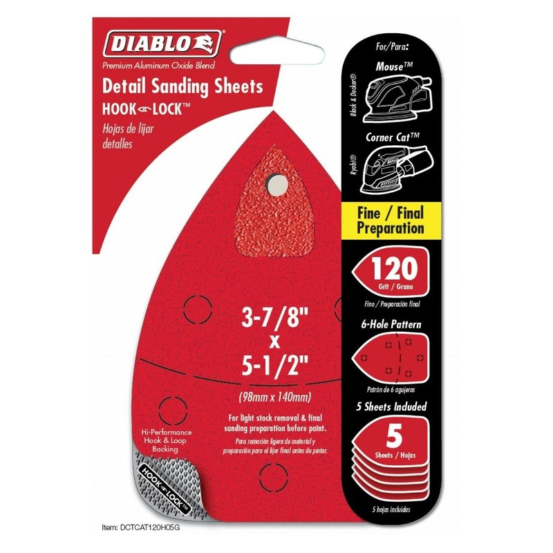 Diablo Premium CAT/Mouse Detail Sanding Sheets with Hook & Lock