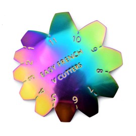 Rainbow Small V Shaped Easy French Tips Manicure Edge Trimmer Pink & White Smile Line Cutter 1-11 Sizes UV Gel Acrylic Nail Art Tool, HJ-NAT188-FC02